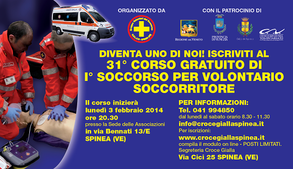 31° Corso gratuito di Primo Soccorso