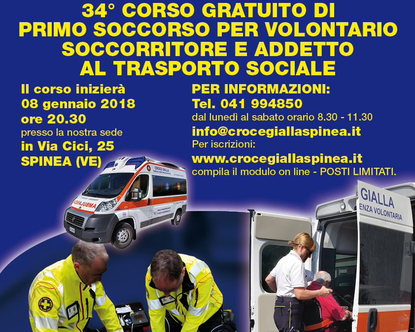 34° Corso gratuito di Primo Soccorso