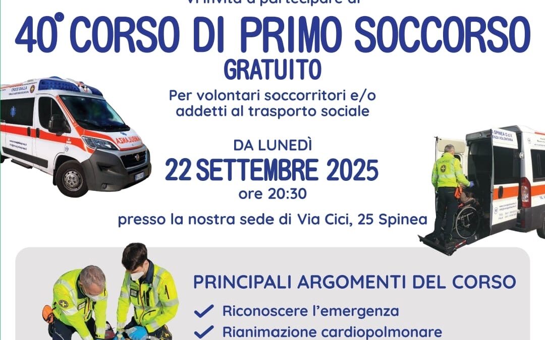 40° CORSO DI PRIMO SOCCORSO